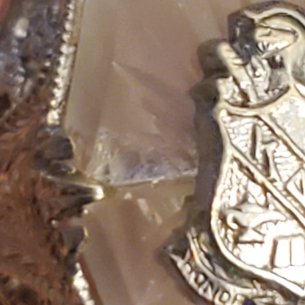 STUNNING VINTAGE 14k Art deco shield camphor ring
